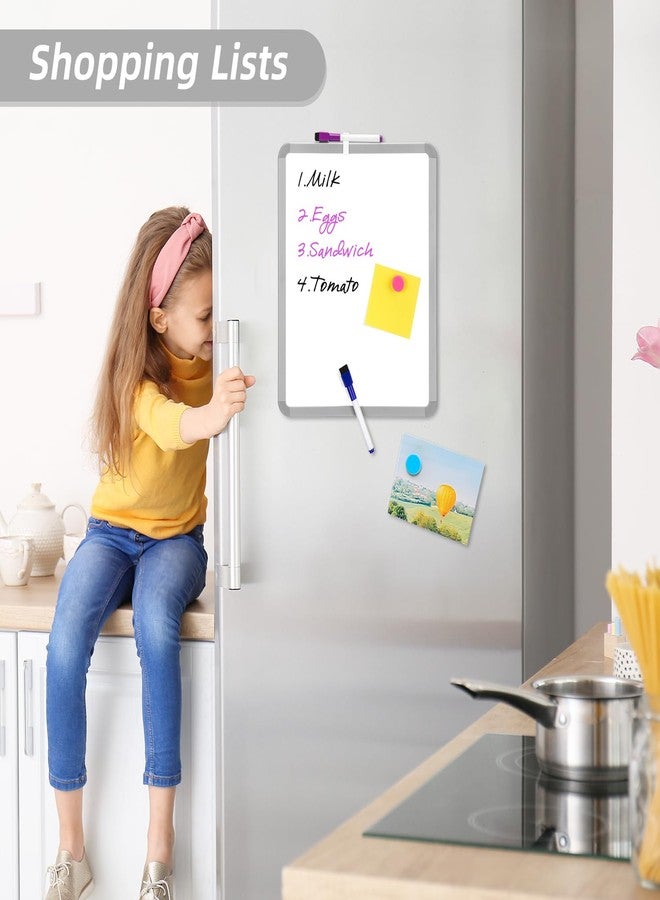 VUSIGN لوحة بيضاء صغيرة قابلة للمسح الجاف من VUSIGN، مقاس 14 × 11 بوصة، لوحة مغناطيسية قابلة للمسح الجاف، لوحة بيضاء صغيرة مع أقلام تلوين للأطفال والطلاب، يمكن وضعها على الثلاجة أو الحائط أو الخزانة - Image 2