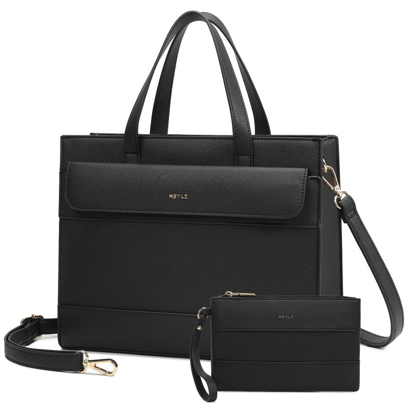 Keyli Trendy Satchel Purse for Women,Tote Shoulder Bag Top Handle Purses and Handbags Waterproof Leather Crossbody Designer Bags Sets Black - Image 1