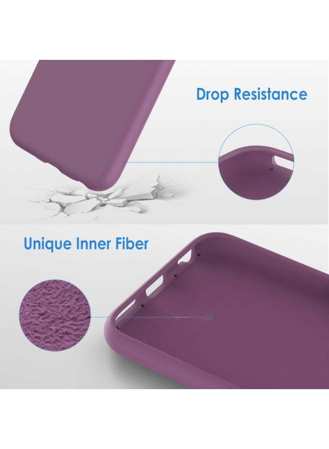 جراب متوافق مع iPhone 6/6S Plus مقاس 5.5 بوصة، جراب هاتف نحيف من السيليكون السائل بأربع طبقات من المطاط الهلامي الناعم ومضاد للصدمات مع بطانة من الألياف الدقيقة المضادة للخدش (أرجواني) - Image 2