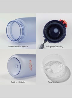 SHOTAY SHOTAY 600 ML Kids & Adults Water Bottles Reusable Leak Proof BPA-Free with Lockable & Fast Flow, One Click Open. For Children School, Office, Gym, Outdoor and Sports Black.  - Image 3