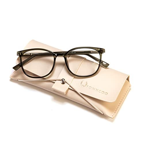 FONHCOO Blue Light Blocking Glasses Fashion Round TR90 Frame Transparent Eyewear Anti UV Blu-Ray Computer Glasses for Women Men - Image 2