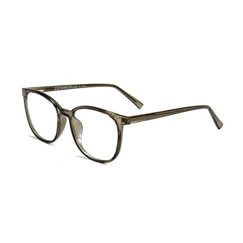 FONHCOO Blue Light Blocking Glasses Fashion Round TR90 Frame Transparent Eyewear Anti UV Blu-Ray Computer Glasses for Women Men - Image 1