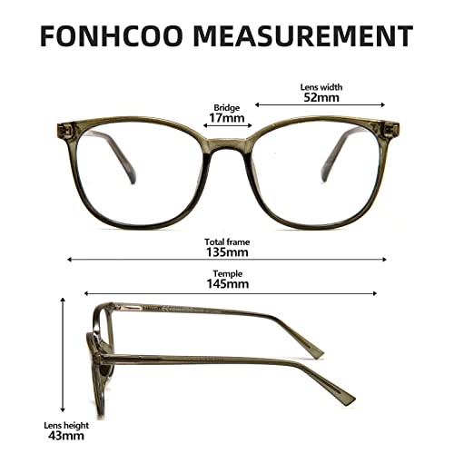 FONHCOO Blue Light Blocking Glasses Fashion Round TR90 Frame Transparent Eyewear Anti UV Blu-Ray Computer Glasses for Women Men - Image 4