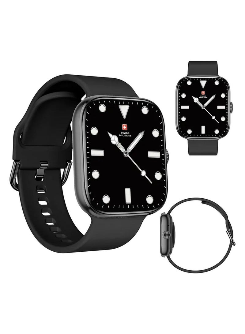 SWISS MILITARY Swiss Military Alps 4 Smartwatch – Black | 1.75" AMOLED, Bluetooth Calling, IP68 Waterproof, Wireless Charging  - Image 2