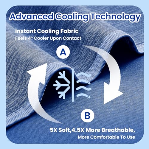 Topcee Cooling Blanket(90"x108"King Size) for Night Sweats Absorbs Heat to Keep Adults Cool on Warm Nights, Q-Max 0.5 Cooling Blankets for Hot Sleepers, Ultra-Cool Lightweight Blanket for Bed - Image 5