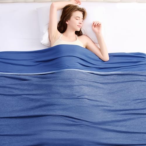 Topcee Cooling Blanket(90"x108"King Size) for Night Sweats Absorbs Heat to Keep Adults Cool on Warm Nights, Q-Max 0.5 Cooling Blankets for Hot Sleepers, Ultra-Cool Lightweight Blanket for Bed - Image 1