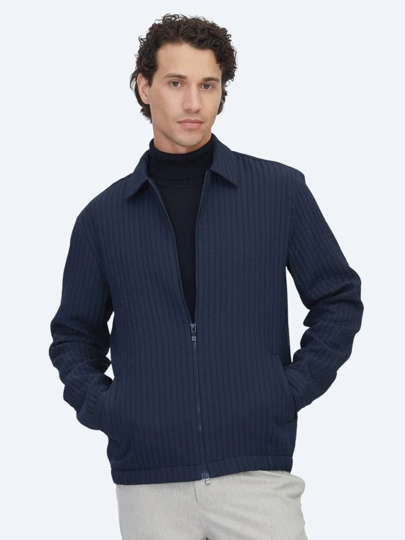 Kip Navy Blue Overshirt