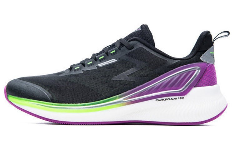 361 Degrees QU!K LITE Lightweight Breathable Running Shoes 'Black Purple' - Image 2