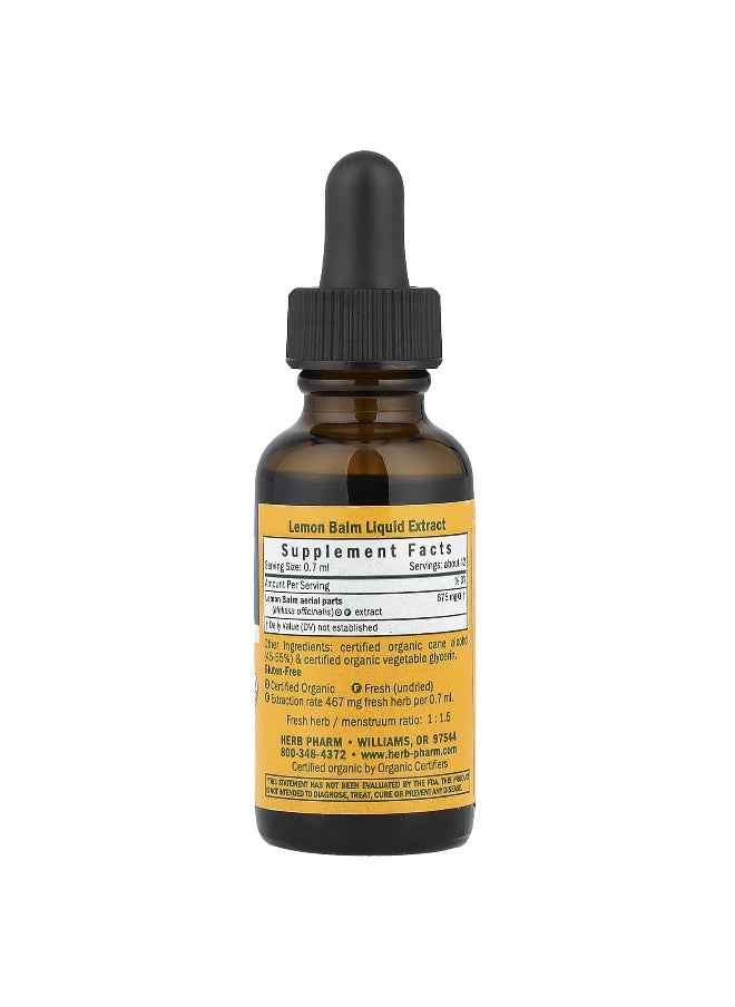 HERB PHARM - Herb Pharm, Lemon Balm, 675 mg, 1 fl oz (30 ml) - Image 1