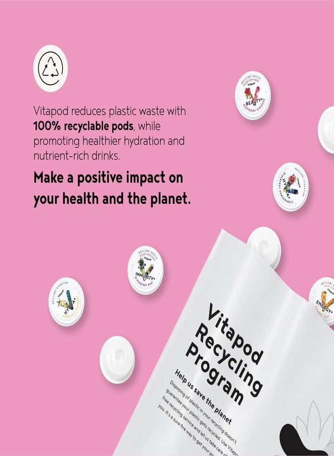 Vitapod Beauty+ Strawberry Lemonade Collagen Powder Mix for Hair, Skin and Nails - 30 Pods - Electrolytes, Antioxidants, Vitamin C, A, D, E - Water Enhancer - Image 5