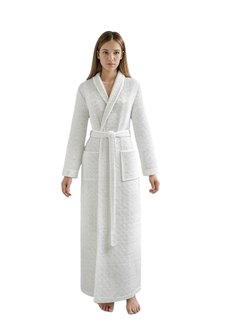 م اكس م رداء حمام قطني للجنسين – رداء سبا وفندق خفيف الوزن مع جيوب، منشفة قطنية 100% للرجال والنساء - Image 1