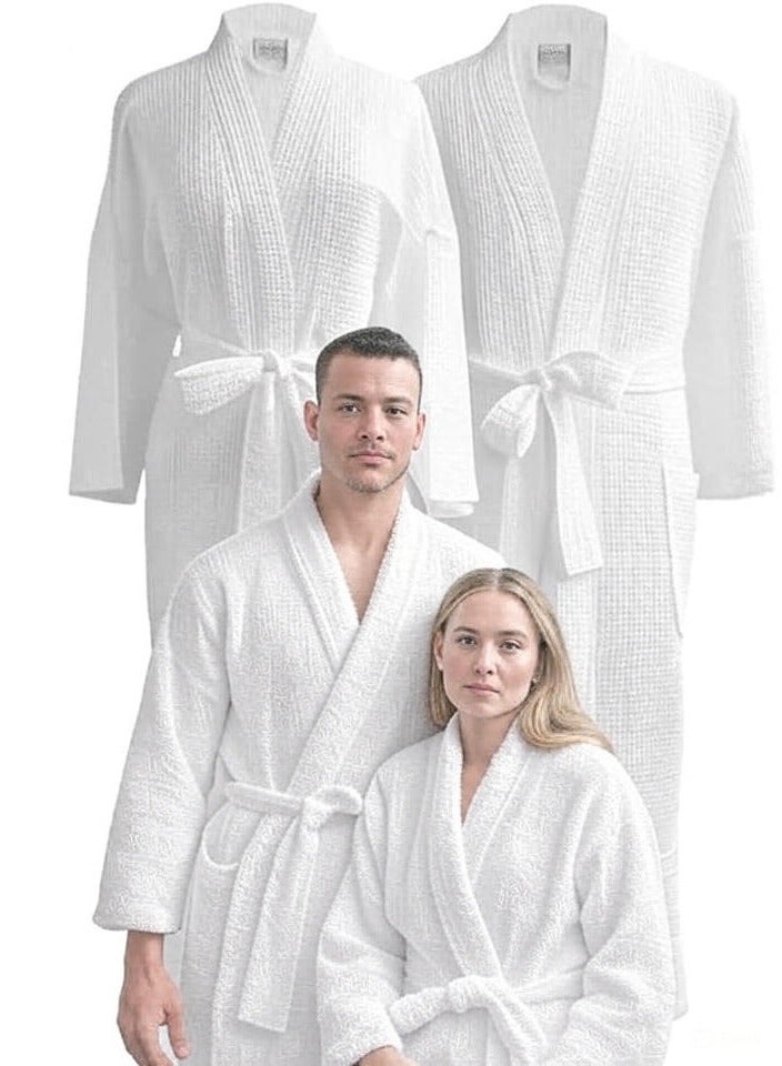 م اكس م رداء حمام قطني للجنسين – رداء سبا وفندق خفيف الوزن مع جيوب، منشفة قطنية 100% للرجال والنساء - Image 2