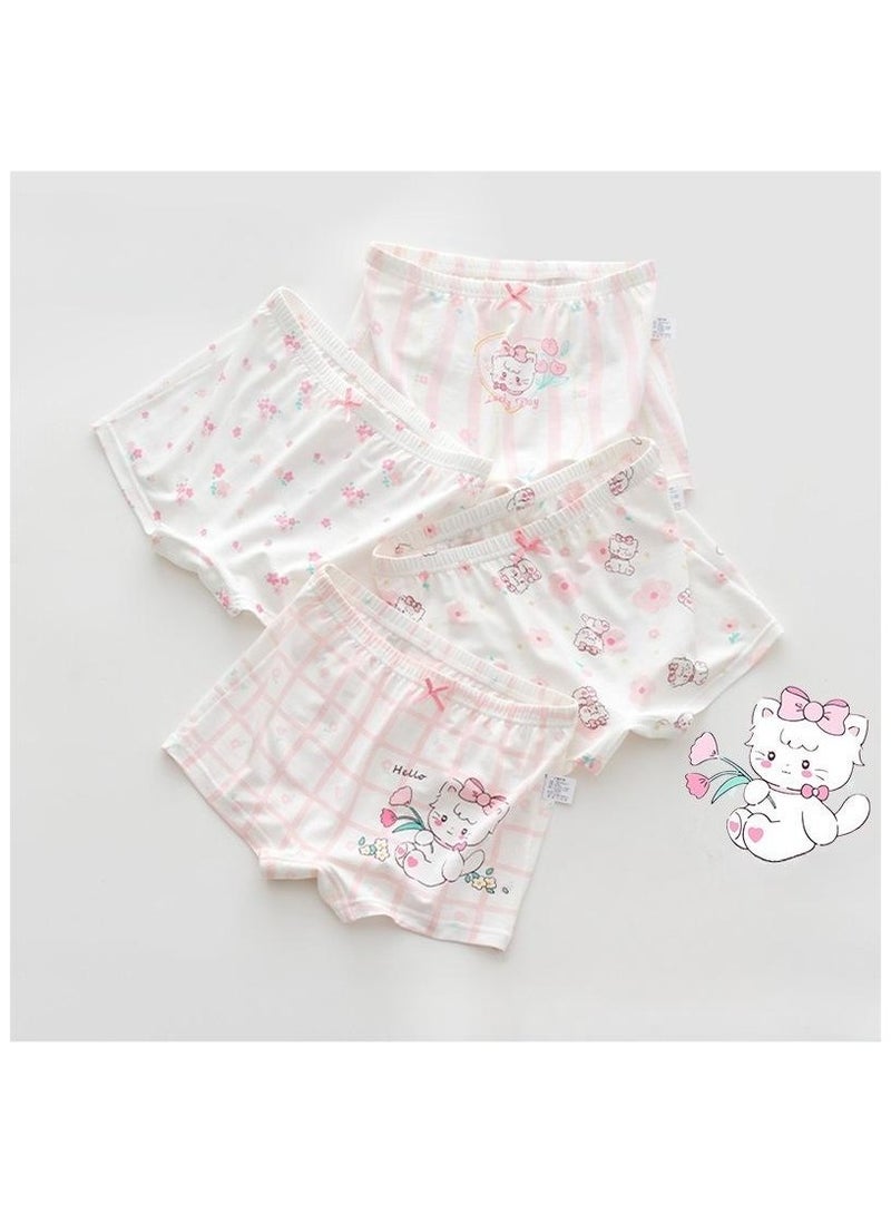 Fashionable Little Girl Cute Style Printed Four Boxer Briefs Suitable For Ages 3-10 - Image 1
