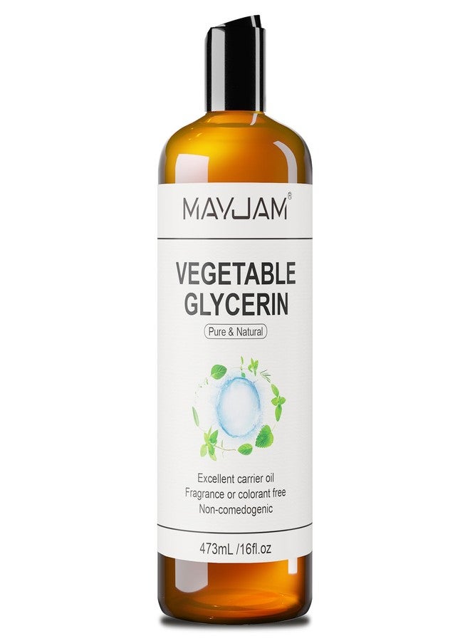 MAYJAM 100% Natural & Pure Vegetable Glycerine, 16 fl. oz. Vegetable Glycerin Liquid Body Oil for Skin, Face, Hair Care, Massage Oil for Moisturizing and Hair Benefits, Carrier Oil for Essential Oils - Image 1