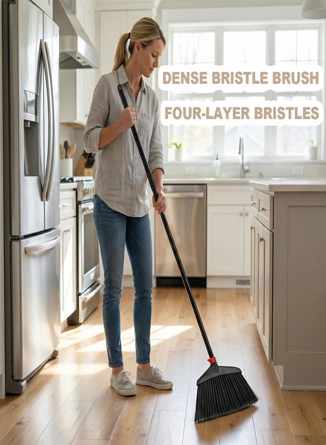 Xifando Heavy-Duty Broom - Commercial Broom for Indoor Outdoor Cleaning 63 Inch Adjustable Long Handle Angle Broom for Sweeping Hardwood Tile Concrete Garage Patio Kitchen (Black+Red) - Image 4