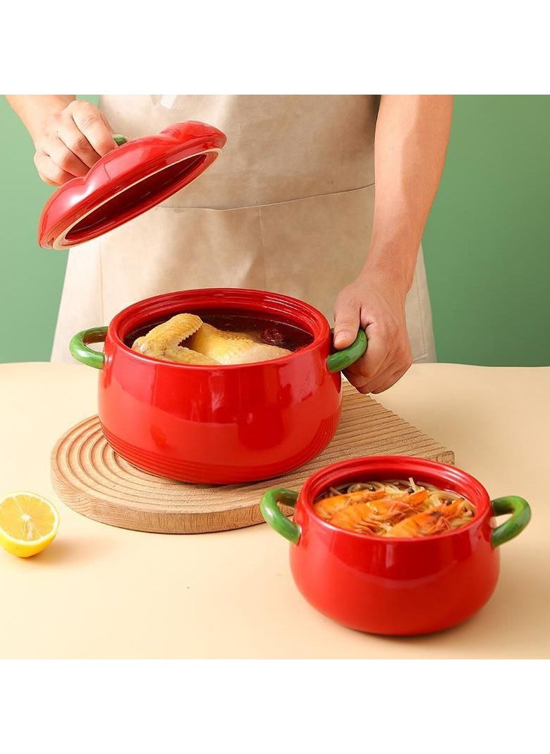 Generic Porcelain pot with tomato-shaped lid (14 cm)  - Image 4