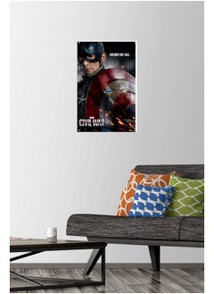 Trends International Marvel Cinematic Universe Captain America Civil War Shield Reflection One Sheet Wall Poster With Push Pins  - Image 3