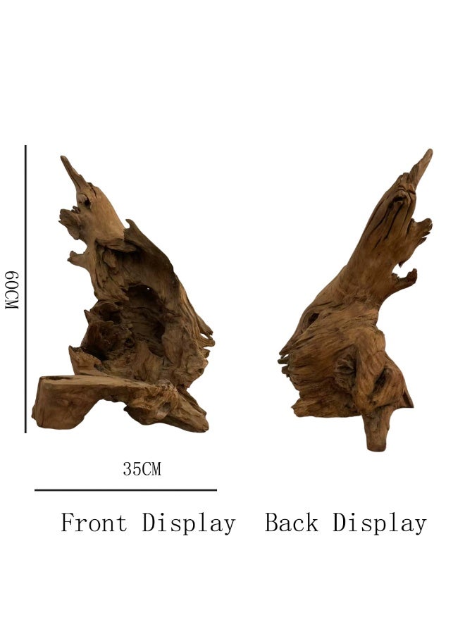 Natural Driftwood Root Decoration 60 × 35 × 25 cm Rustic Root Sculpture Aquarium & Home Décor Bonsai, Tea Table, Zen Garden & Terrarium Display Handmade Natural Wood - Image 4
