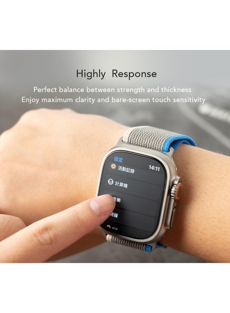 Muzz MATTE 2 Pack Ceramic Flexible Matte Screen Protector for Apple Watch Ultra 3 / Watch 2, (49mm,) HD Clear Touch Sensitive Anti-Scratch Quick Fit Film (Apple Watch Ultra 3) - Image 5