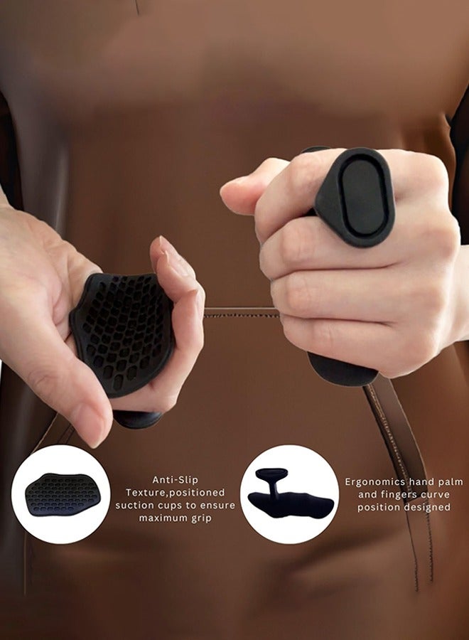 LJRN 1 Pair Rubber Gym Grips Weight Lifting Grips With Case for Men & Women, Anti Slip Workout Grip for Hand Protection, Weightlifting Grips for Workout, Dumbbell Gripper, Deadlift Grip Pad - Image 3