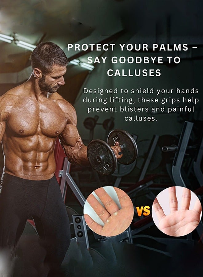 LJRN 1 Pair Rubber Gym Grips Weight Lifting Grips With Case for Men & Women, Anti Slip Workout Grip for Hand Protection, Weightlifting Grips for Workout, Dumbbell Gripper, Deadlift Grip Pad - Image 2