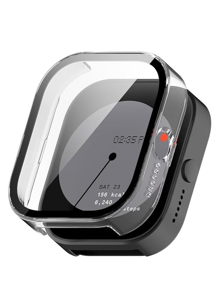 Case Compatible with CMF by Nothing Watch Pro, Full Coverage Slim Hard Case Protective Bumper Built-in Tempered Glass Screen Protector Shell for CMF by Nothing Watch Pro (Clear) - Image 1