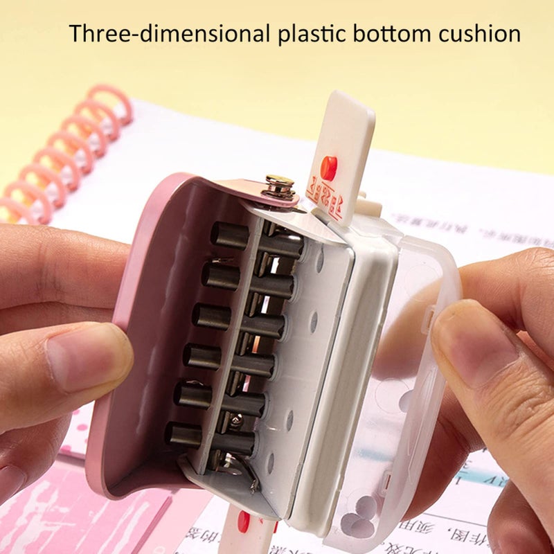 Pink Manual Hole Punch 30 Holes 5 Sheets Capacity Paper Puncher - Image 2