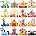 Woanger 32 Pcs Carnival Party Hats Welcome to The Carnival Red Blue Yellow Birthday Circus Headband with Ropes Paper Crown Animal Theme Party Decorations for Birthday Supply Circus Style - Image 3