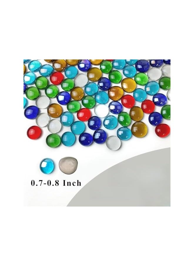 The Bros Flat Glass Pebbles for Vase, Glass Gem Stones for Aquarium, Decorative Glass Rocks for Vase Filler Fish Tank Planter Crafts Birdbath and Valentines Day Decor  - Image 2