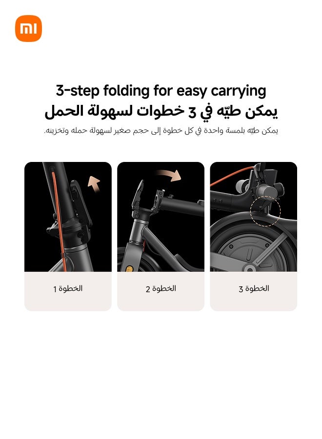 Xiaomi Electric Scooter 6 Essential, 300W Motor, 25km Range, 25km/h Top Speed, 10-Inch Pneumatic Tires, Front Drum & Rear E-ABS Braking, 3-Second Quick Folding, IPX4 Water Resistance, Smart Electric Scooter for Adults, Road Legal - Image 5