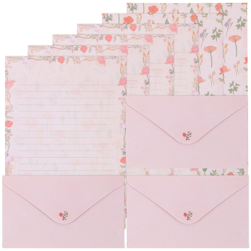 A5 Floral and Animal Letter Paper Stationery Set with Envelopes for Creative Writing - Image 2