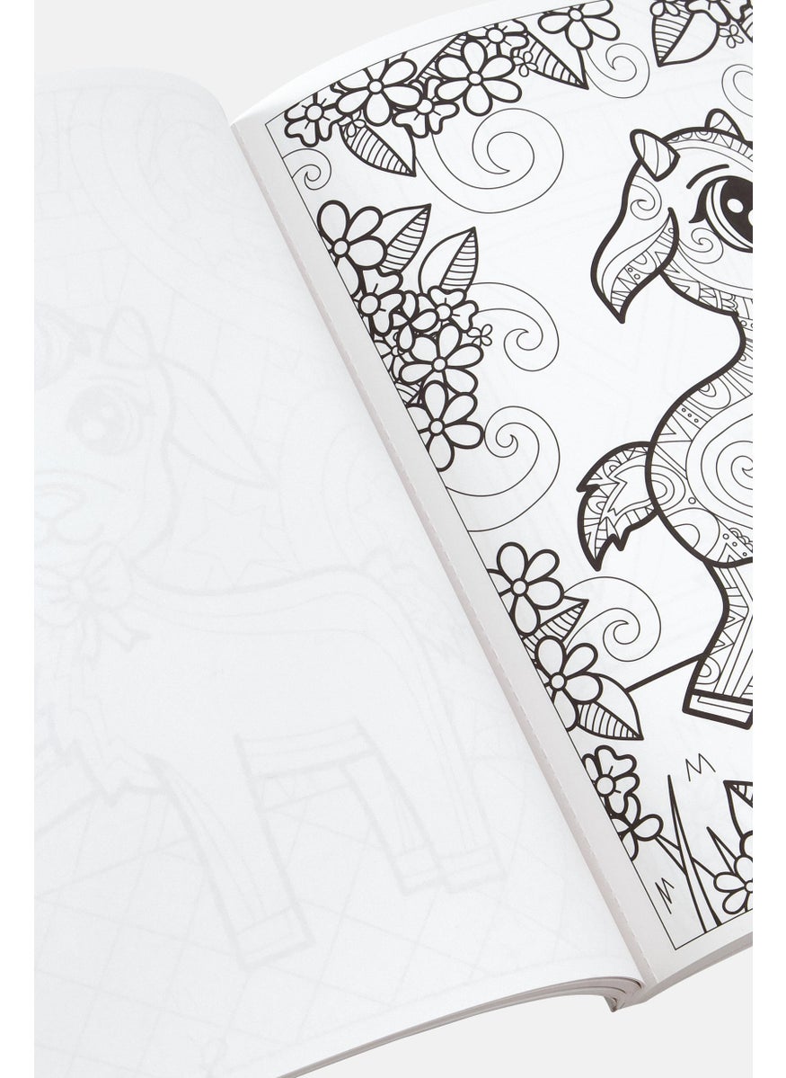 Castle Point Books - Baby Goat Zen doodle Coloring Book, White - Image 1