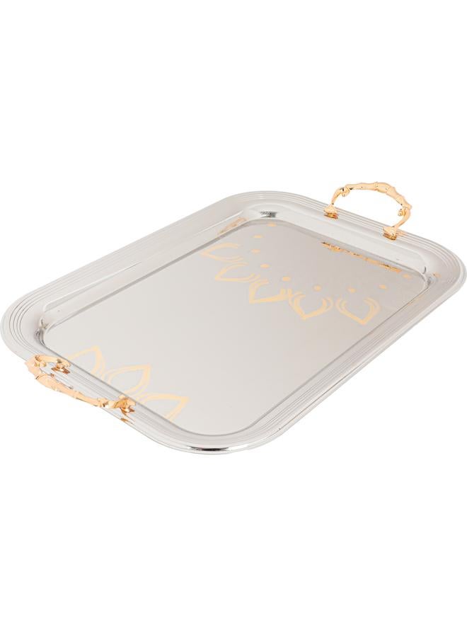 السيف  طقم أغطية فولاذية بمقاسات 59X37X5 / 53X32X5 / 45X26X5 سم بنمط ماندالا، 3 قطع فضية - Image 2