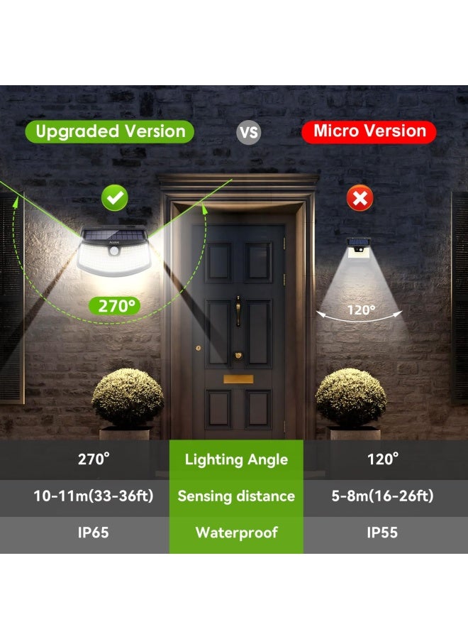 Aootek New Solar Lights 120 Leds With Lights Reflector 270 Wide Angle Ip65 Waterproof Easy-To-Install Security Lights For Front Door Yard Garage Deck 4 Pack - Image 5