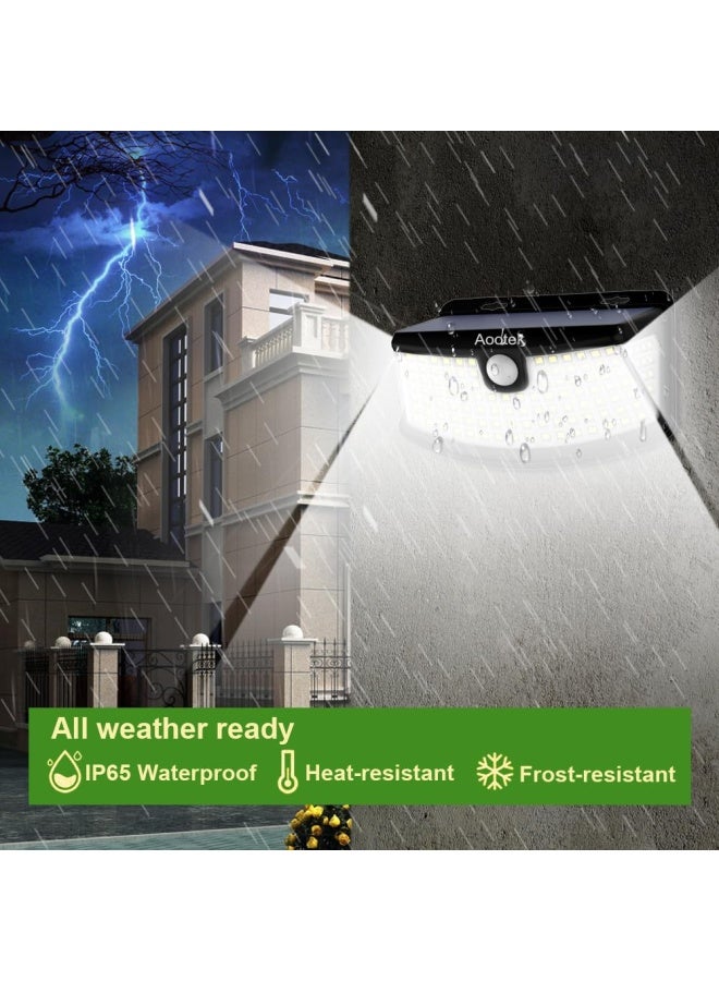 Aootek New Solar Lights 120 Leds With Lights Reflector 270 Wide Angle Ip65 Waterproof Easy-To-Install Security Lights For Front Door Yard Garage Deck 4 Pack - Image 2