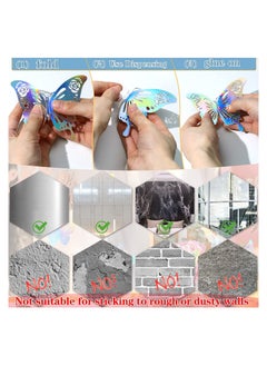 SYOSI 3D Shiny Sliver Wall Stickers Decals Removable Butterfly Decor Classroom with Set 5 Style DIY Man Made Decorative Paper Murals for Nursery Party 60 Pcs  - Image 5