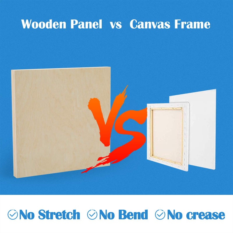 Falling in Art Unfinished Birch Wood Canvas Panels Kit, 4 Pack of 8x8â€™â€™ Studio 3/4â€™â€™ Deep Cradle Boards for Pouring Art, Crafts, Painting and More - Image 3