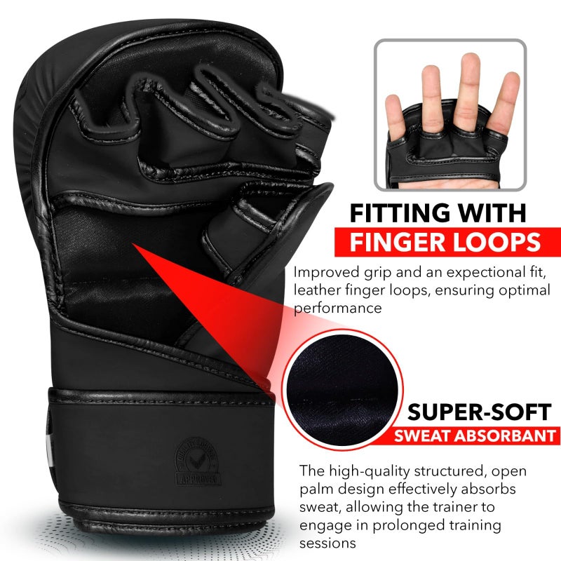 BEAST RAGE MMA Gloves for Men Women,Adjustable Wrist Support Open Palm Martial Arts Mitts Grappling Sparring for Muay Thai Cage Fighting Combat Taekwondo Kickboxing Boxing Training (Red, S/M) - Image 4