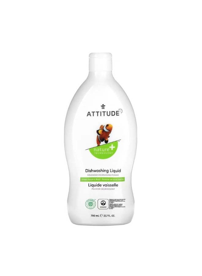 Attitude Dishwashing Liquid Green Apple And Basil 23.7 fl oz 700 ml  - Image 1
