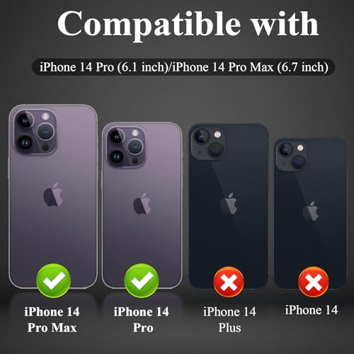 YWXTW Designed for iPhone 14 Pro Max Camera Lens Protector for iPhone 14 Pro Camera Lens Protector Individual Metal Anti Scratch HD Clear Case Friendly Tempered Glass Camera Cover 1 Set Silver - Image 3