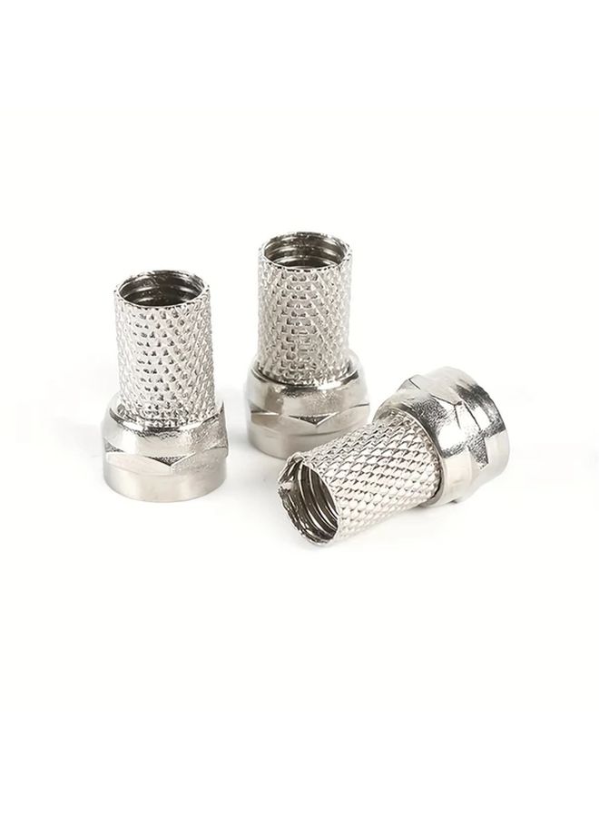High Quality Copper Twist On RG6 F Type Cable Connector Plugs 50 Pack Suitable for TV Satellite Antenna Coaxial Cables - Image 3