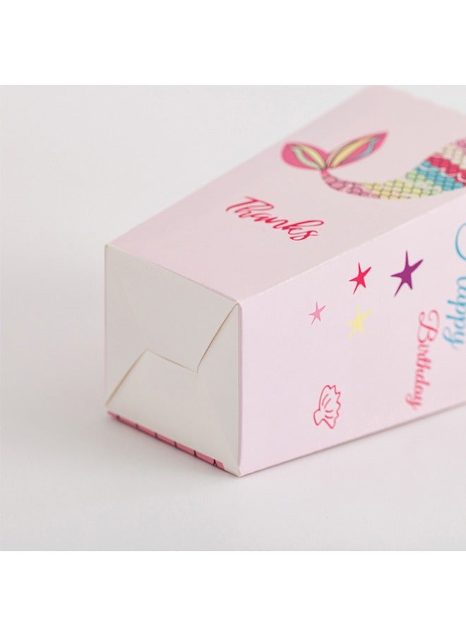 24Pcs Popcorn Box Set Mermaid Pattern Treat Box 2 x 6.3 x 2 Inch - Image 3