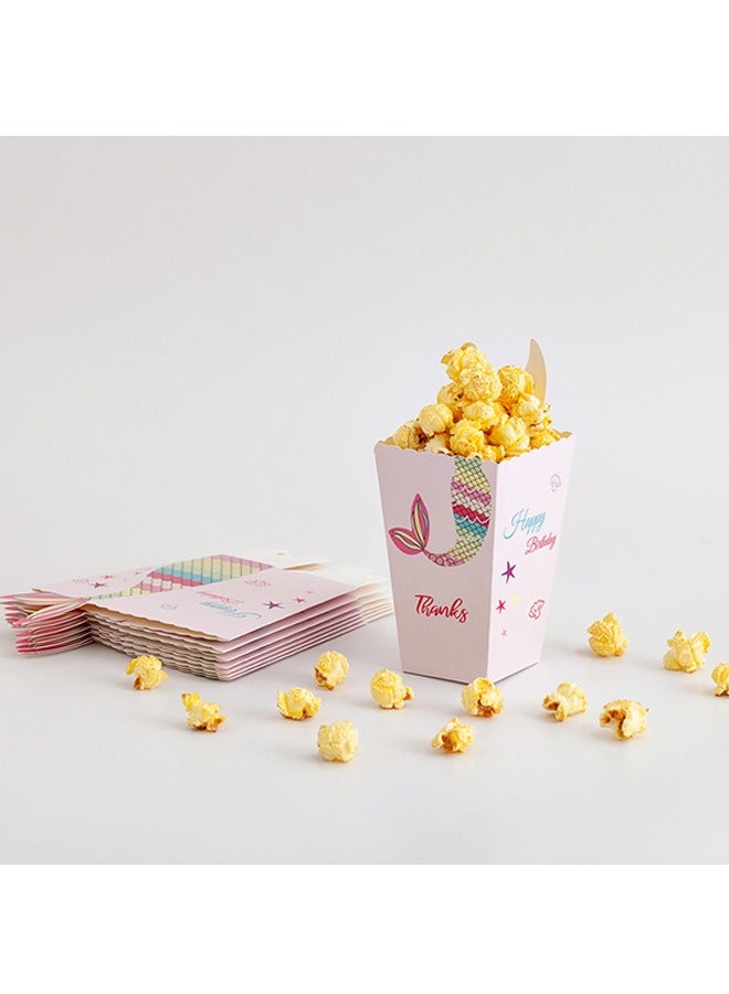 24Pcs Popcorn Box Set Mermaid Pattern Treat Box 2 x 6.3 x 2 Inch - Image 4