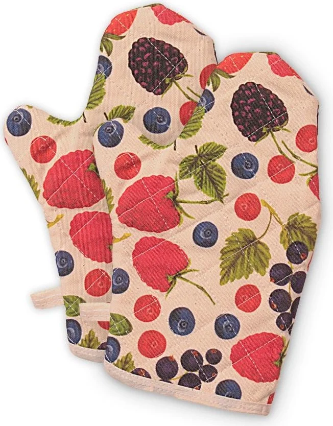 Magic Lady Molinella Fireproof Quilted Duck Fabric Colored Double Oven Mitts 20x27 cm