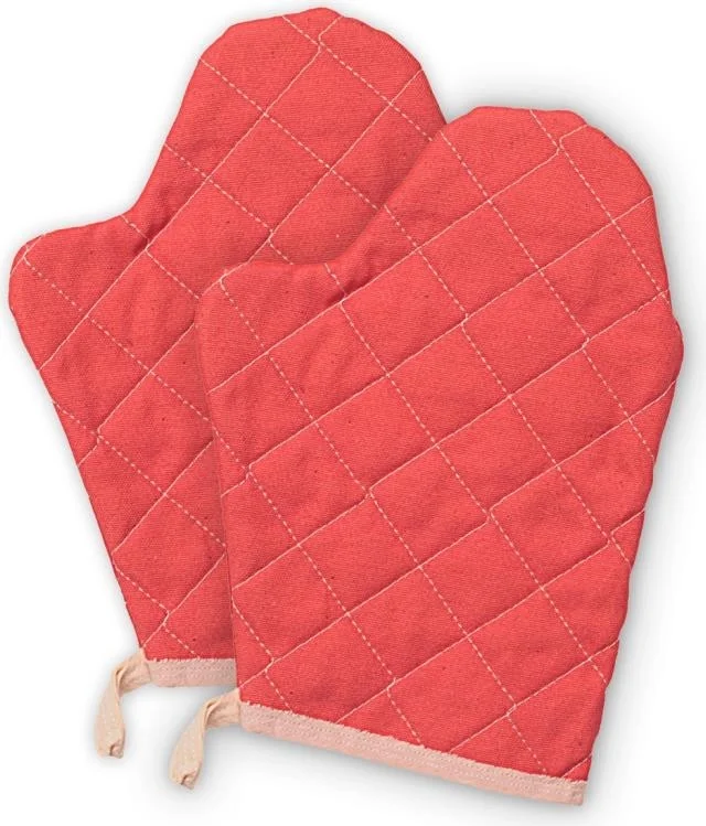 Magic Lady Molinella Fireproof Quilted Duck Fabric Colored Double Oven Mitts 20x27 cm