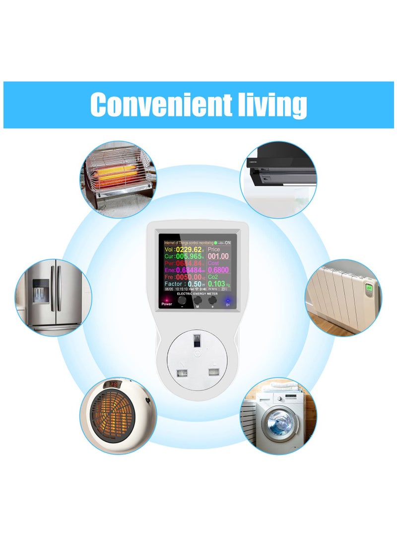 Generic - Smart WiFi Power Meter for Home and Office, 10A-16A, 85-265VAC, 50/60Hz Energy Consumption Monitor, Digital Watt & kWh Analyzer with Remote Control Function. - Image 1