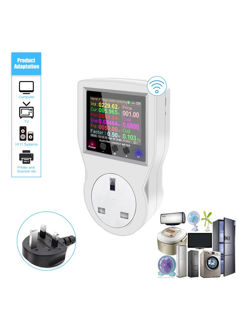 Generic - Smart WiFi Power Meter for Home and Office, 10A-16A, 85-265VAC, 50/60Hz Energy Consumption Monitor, Digital Watt & kWh Analyzer with Remote Control Function. - Image 1