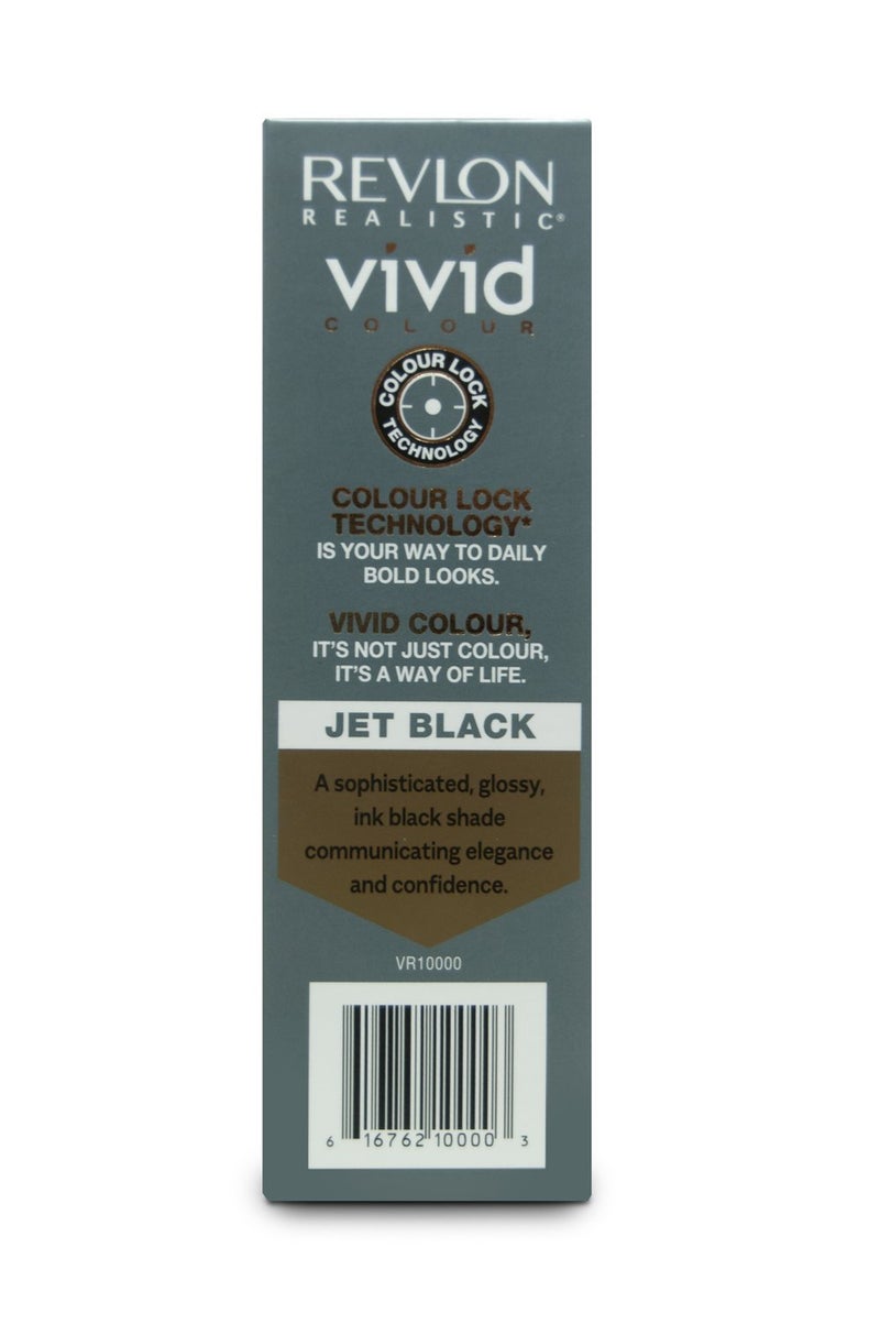 Revlon Realistic Vivid Colour Protein Infused Permanent Color Hair Dye with Color Lock Technology, Jet Black 110ml - Image 3