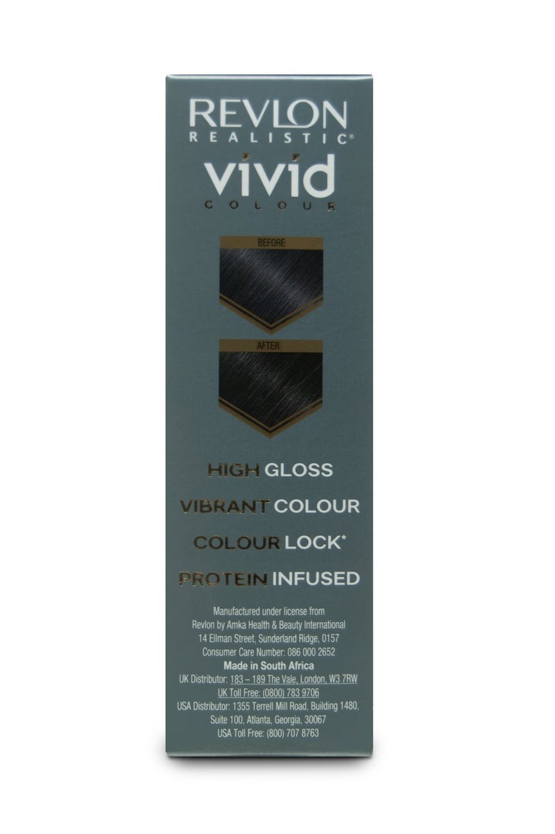 Revlon Realistic Vivid Colour Protein Infused Permanent Color Hair Dye with Color Lock Technology, Jet Black 110ml - Image 2