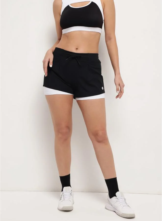 Zaecy Women’s 2-in-1 Shorts – Night Empyrean Black
